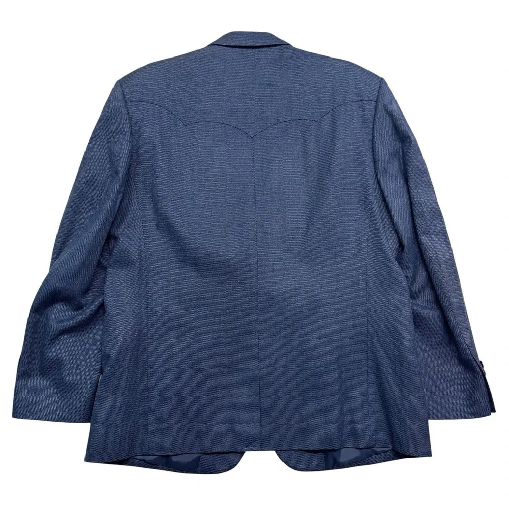 Panhandle Slim 44R Blue Western Blazer Jacket 100% Silk Sport‎ Suit Coat Cowboy